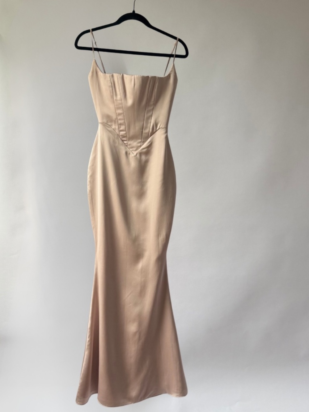 NWT House of CB Olivette Crystal Satin Corset Maxi Mermaid Dress Size XS